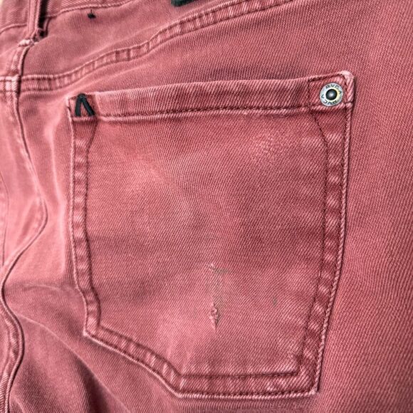 RVCA Spanky Denim Jeans Mens Sz 33 Red Slim Straight Stretch Outdoor Comfort - Picture 8 of 15